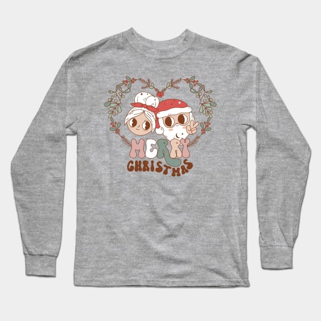 Santa Mrs Claus Christmas Long Sleeve T-Shirt by Nova Studio Designs